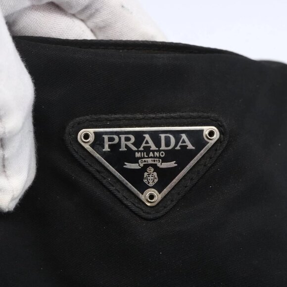 PRADA Tote Bag Nylon Black Silver Auth bs30068 - Picture 10 of 16